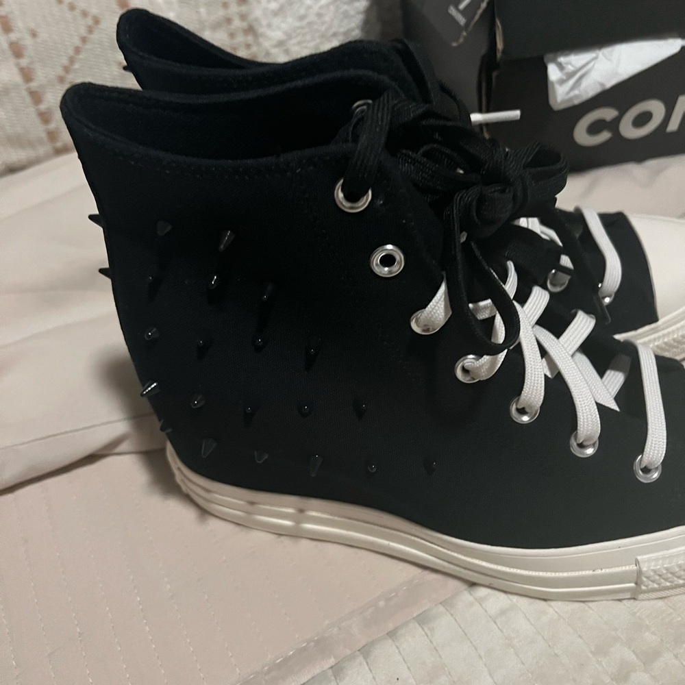 New Converse Black High-Tops with White Sole and Studs - Picture 15 of 16